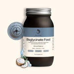 ELIVIDE Magnesium Bisglycinate Food in glass jar – highly bioavailable magnesium supplement with organic coconut water for calm, sleep and muscle recovery
