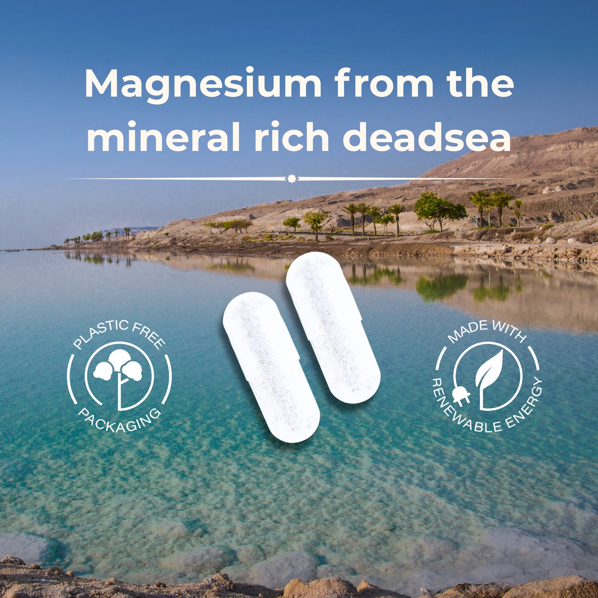 Magnesium bisglycinate capsules sourced from mineral rich Dead Sea magnesium supplement