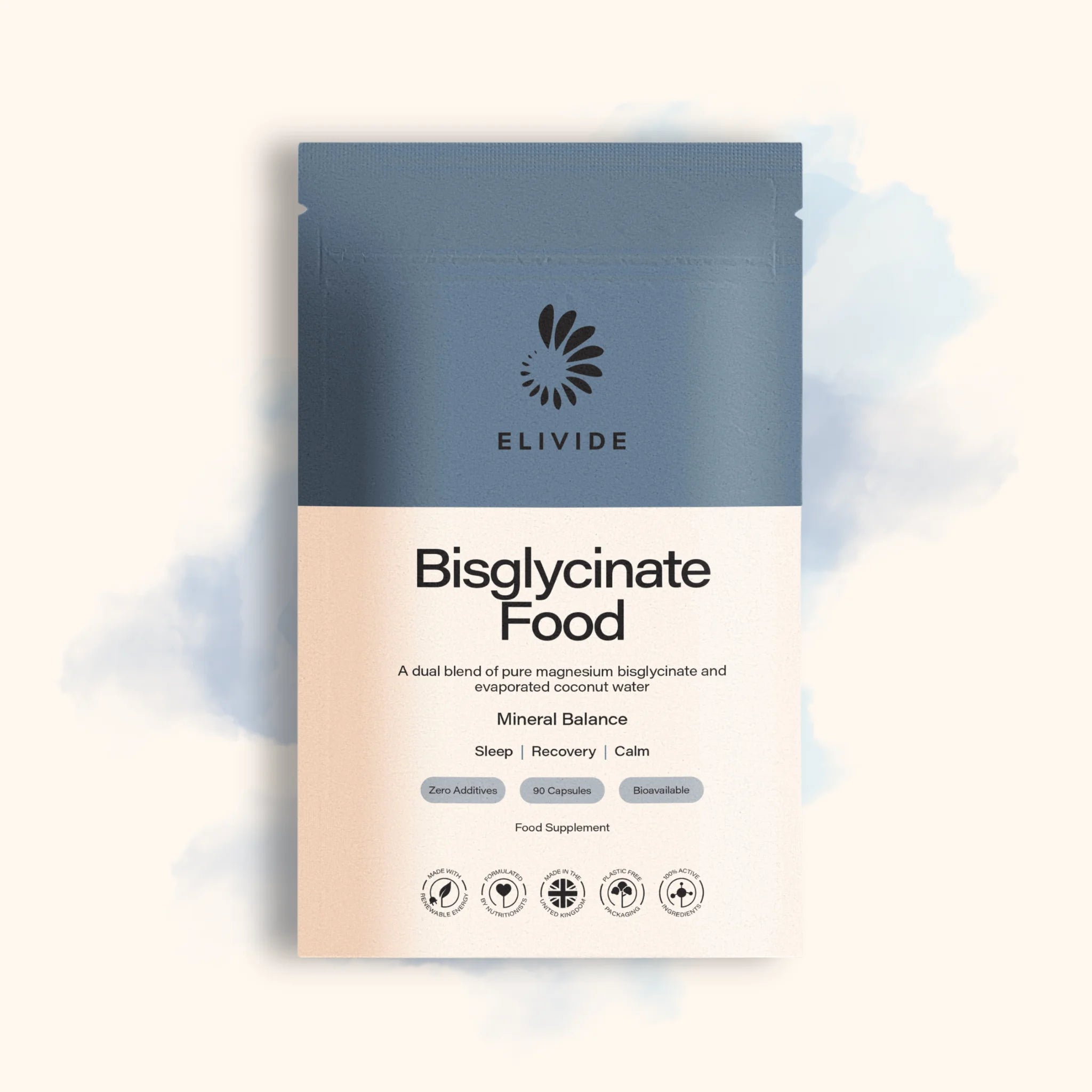 ELIVIDE magnesium bisglycinate with coconut water refill pouch magnesium supplement