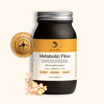 ELIVIDE Metabolic Flow in glass jar – mitochondrial health and energy supplement with CoQ10, PQQ, taurine and B-vitamins for focus and vitality