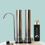 ELIVIDE Clear Spiral Water Filtration System – two-stage home filter combining micro-spiral purification and activated carbon polishing for mineral-rich, contaminant-free spring-quality water