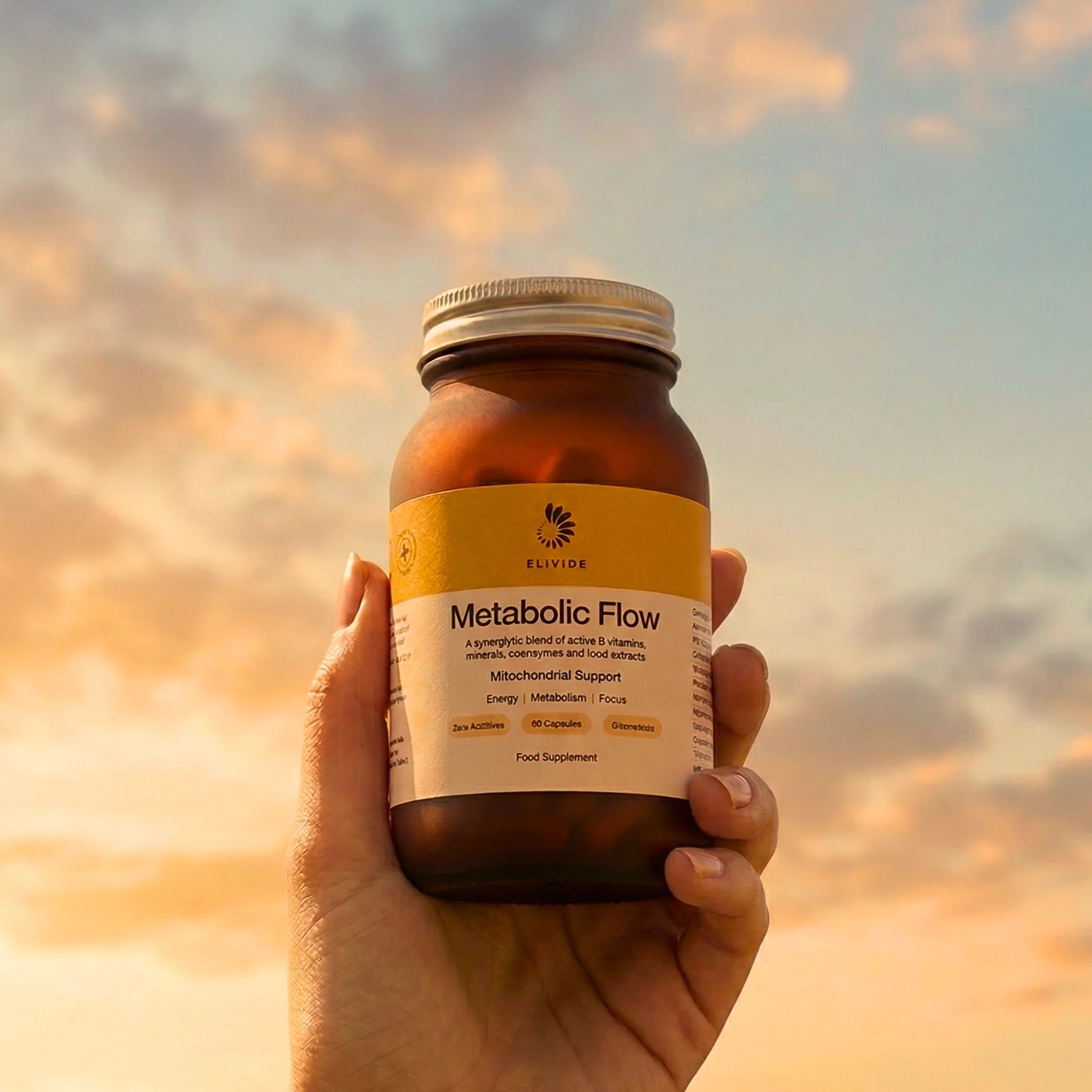 ELIVIDE Metabolic Flow mitochondrial support supplement for energy metabolism and focus