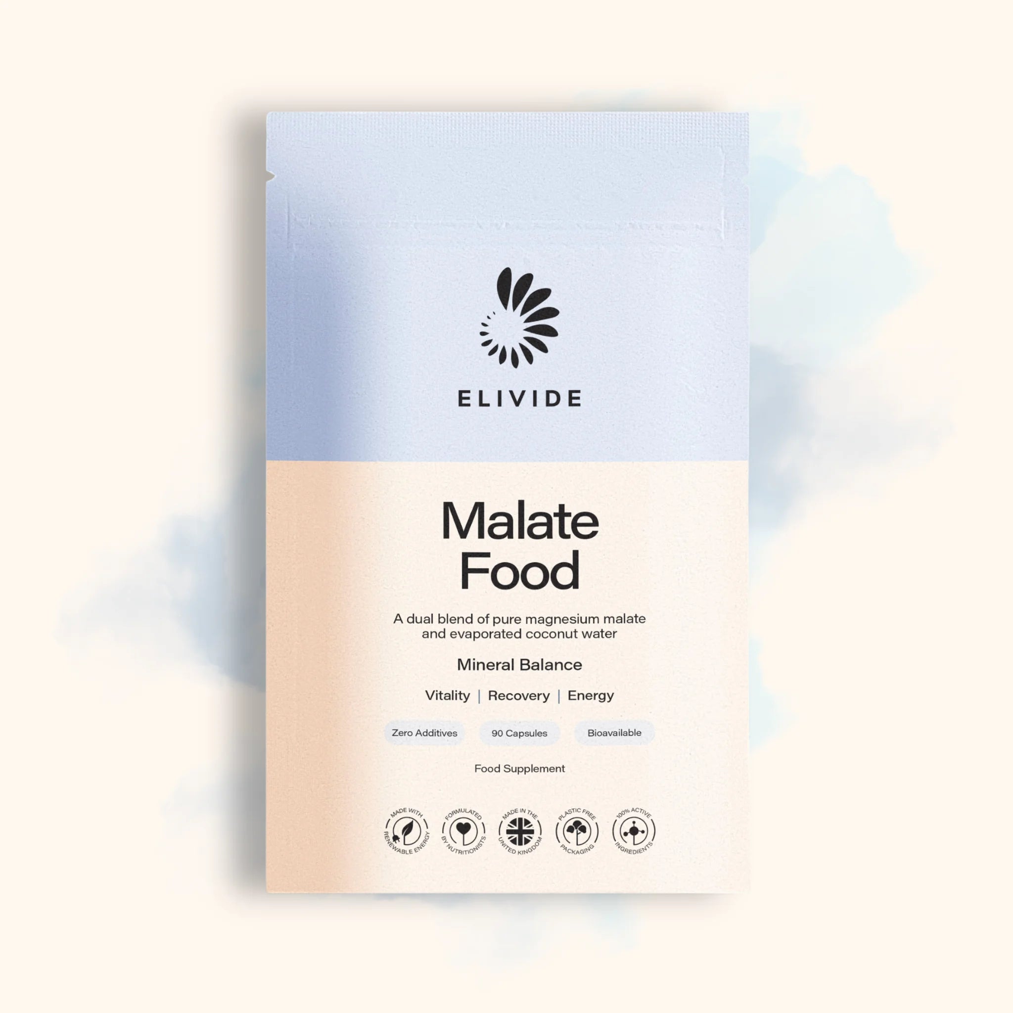 ELIVIDE magnesium malate with coconut water refill pouch supplement