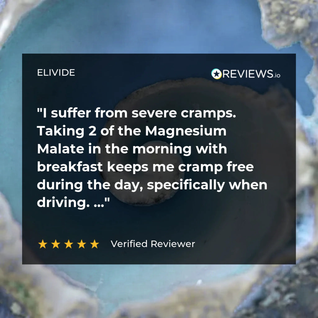 customer review for ELIVIDE magnesium malate supplement for muscle cramps