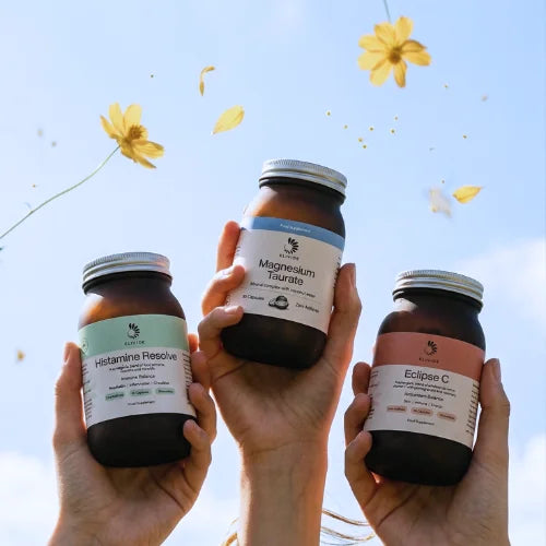 histamine reset stack ELIVIDE wholefood vitamin C, magnesium taurate, histamine resolve